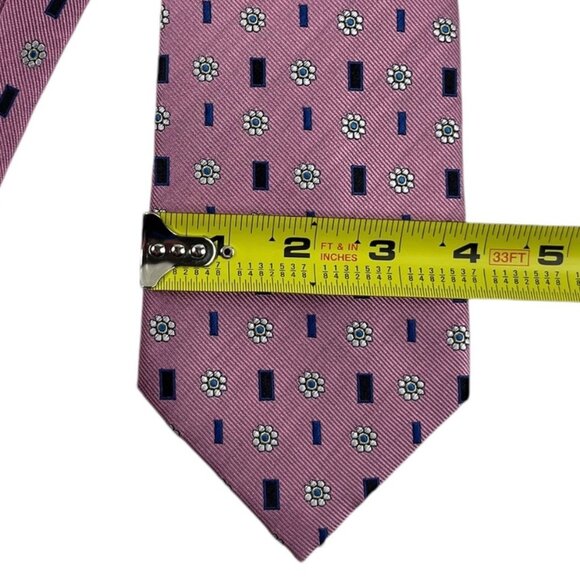 Zianetti Men's Handmade 100% Silk Tie Necktie Multicolor Floral Geometric NWT - Picture 7 of 9